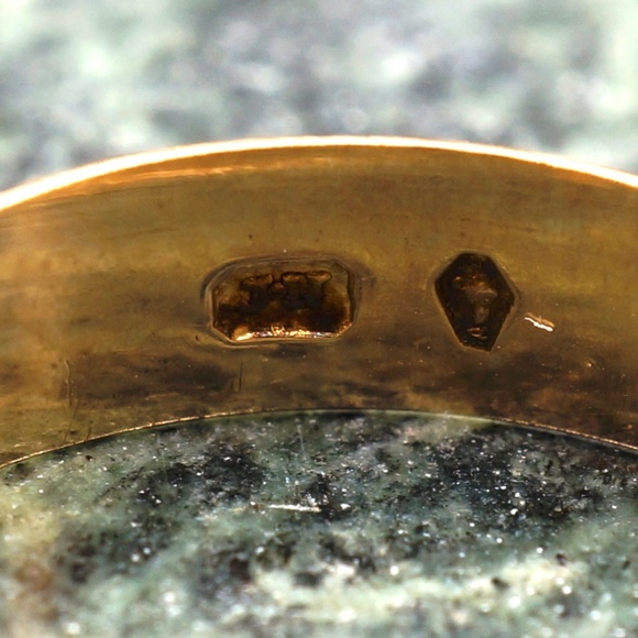 c.1890 14k Victorian Wedding Band Handmade Cigar Band Wolf’s Head Maker’s Mark - Picture 3 of 7